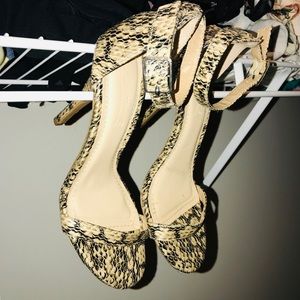 Snake print heels